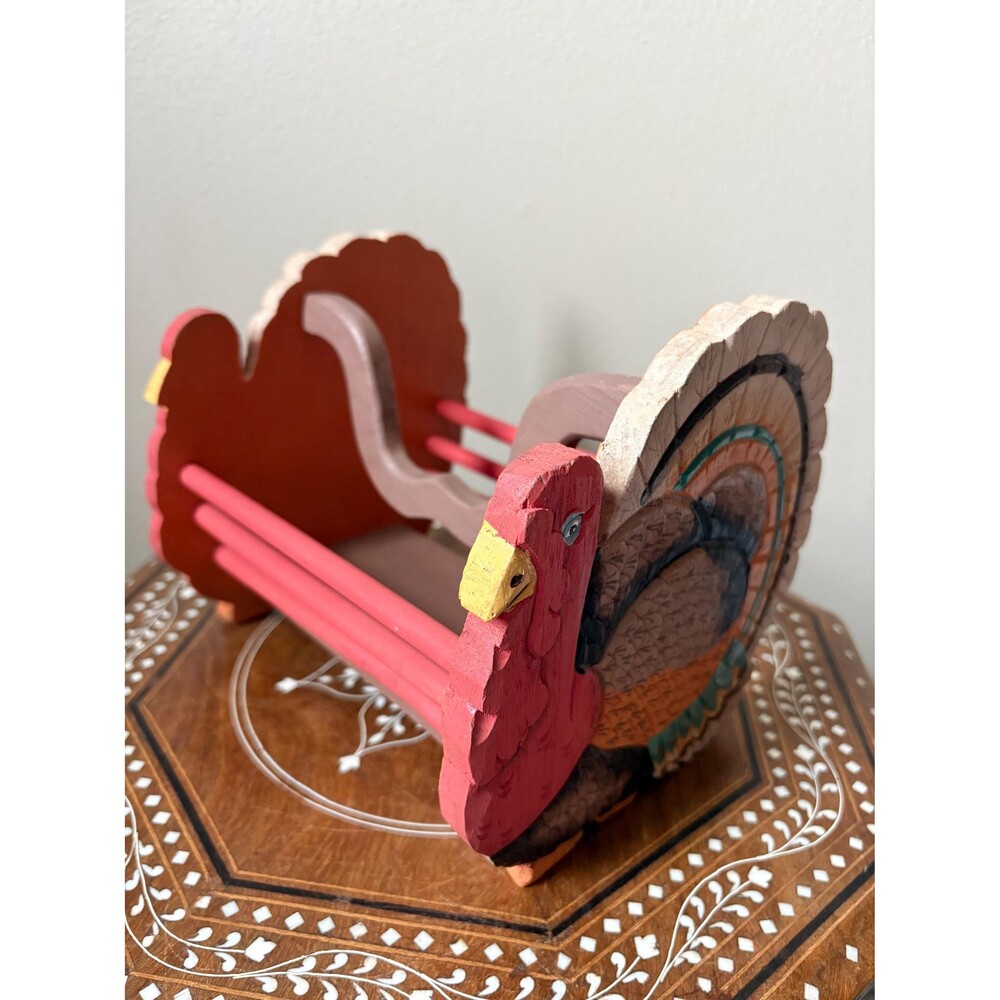 Vintage Wooden Turkey Basket Handle Slats